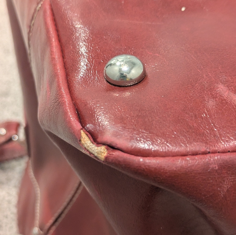Franklin Covey Heritage Travelware Laptop Bag Triple Gusset Red Maroon Tote - Picture 8 of 16